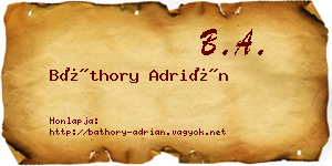 Báthory Adrián névjegykártya