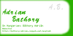 adrian bathory business card